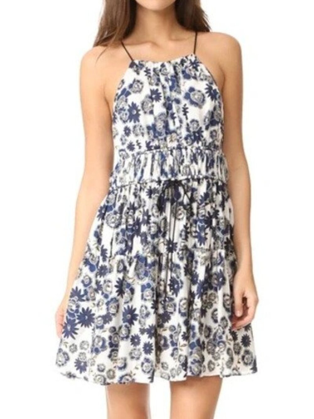 Cinq à Sept Blue Floral Silk Dress – Size M